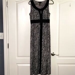 Susan Lawrence Petite Size Petite XL animal print maxi dress 54" long B&W